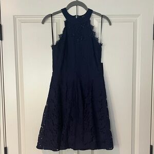 Lulu's Navy Lace Halter Dress